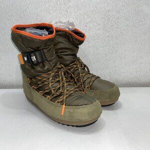 Moon Boot Suede & Nylon Lace-Up Ankle Boots – Men’s 7.5 / Women’s 8.5, Military